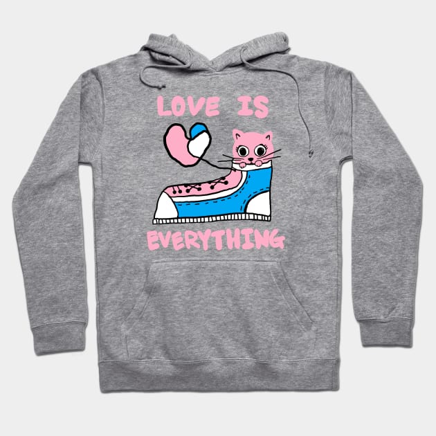 love is everything, lovely cat Hoodie by zzzozzo